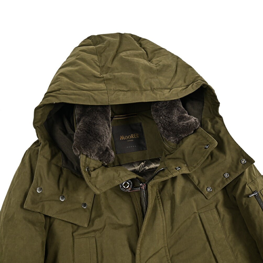 MOORER "TED - S1" ポリエステル混コットン ダウンコートフーディー / ACQUA RESISTANT(撥水)｜420443 - 46｜GUARDAROBA MILANO OFFICIAL STORE