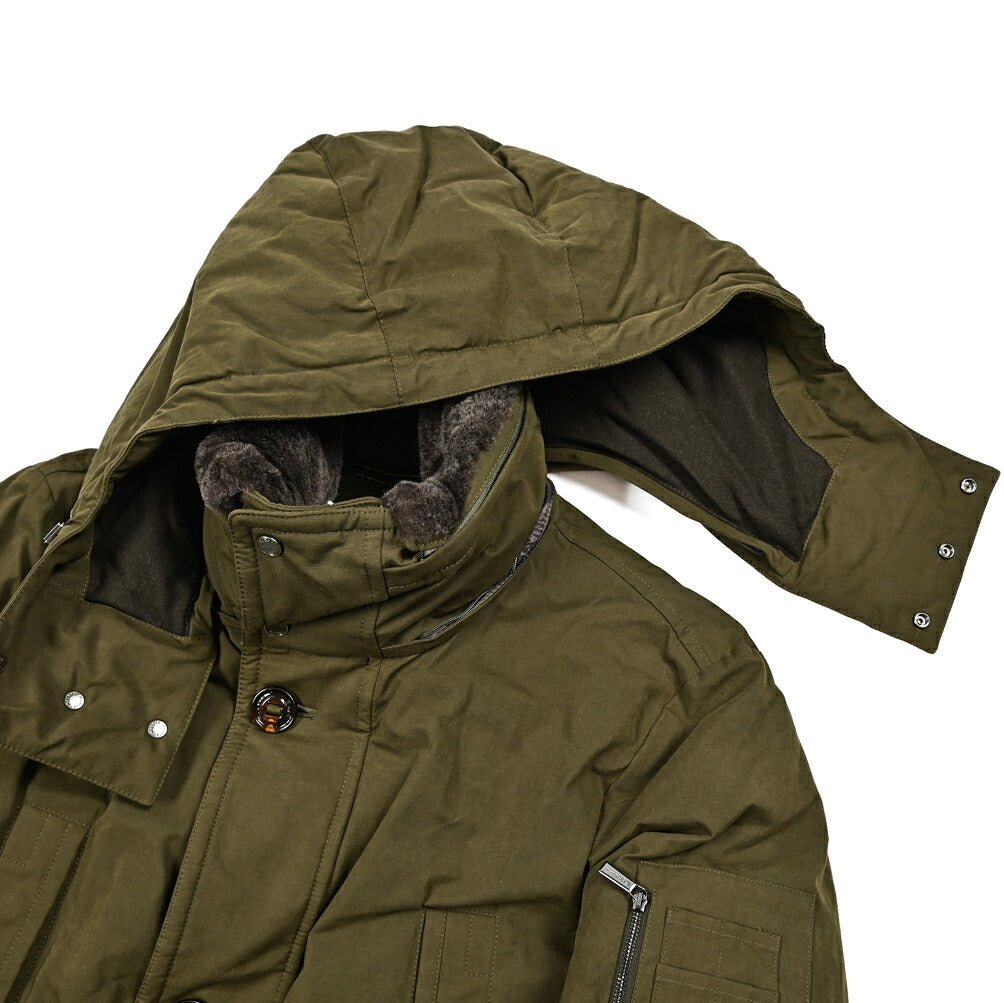 MOORER "TED - S1" ポリエステル混コットン ダウンコートフーディー / ACQUA RESISTANT(撥水)｜420443 - 46｜GUARDAROBA MILANO OFFICIAL STORE