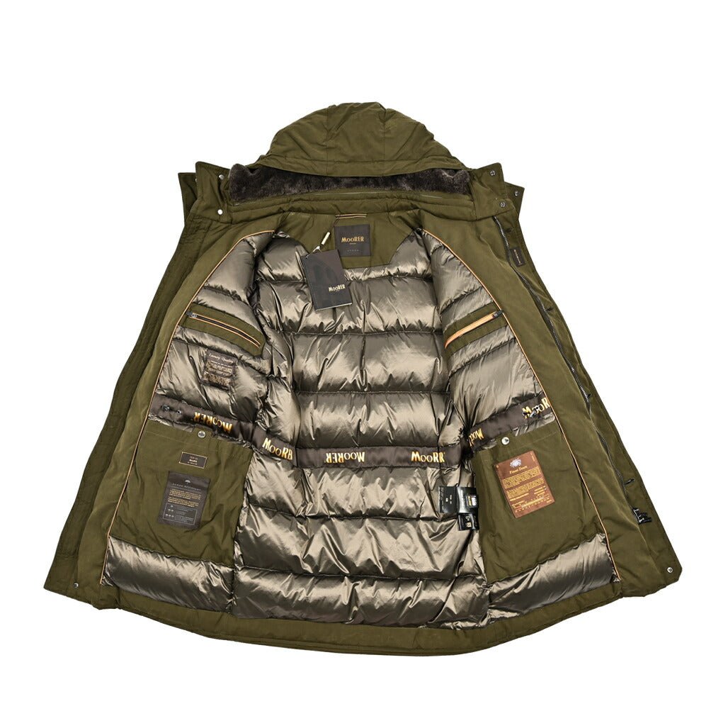 MOORER "TED - S1" ポリエステル混コットン ダウンコートフーディー / ACQUA RESISTANT(撥水)｜420443 - 46｜GUARDAROBA MILANO OFFICIAL STORE