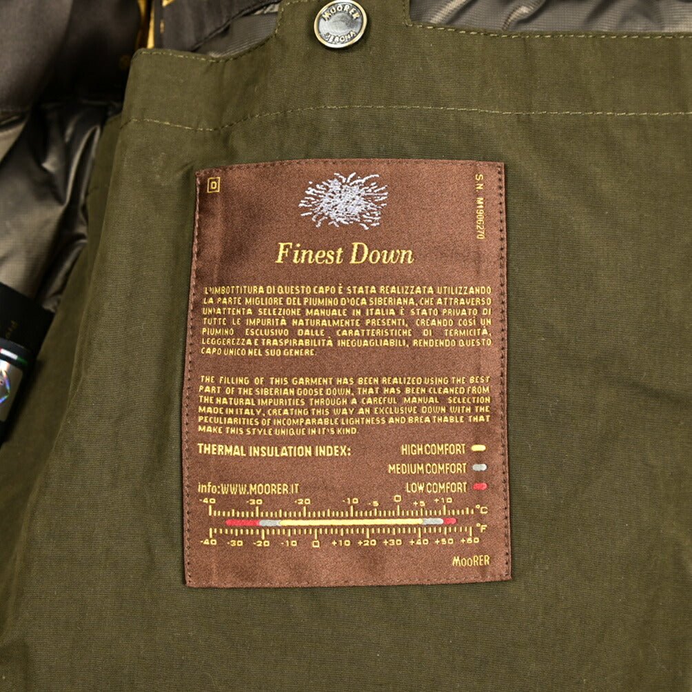 MOORER "TED - S1" ポリエステル混コットン ダウンコートフーディー / ACQUA RESISTANT(撥水)｜420443 - 46｜GUARDAROBA MILANO OFFICIAL STORE