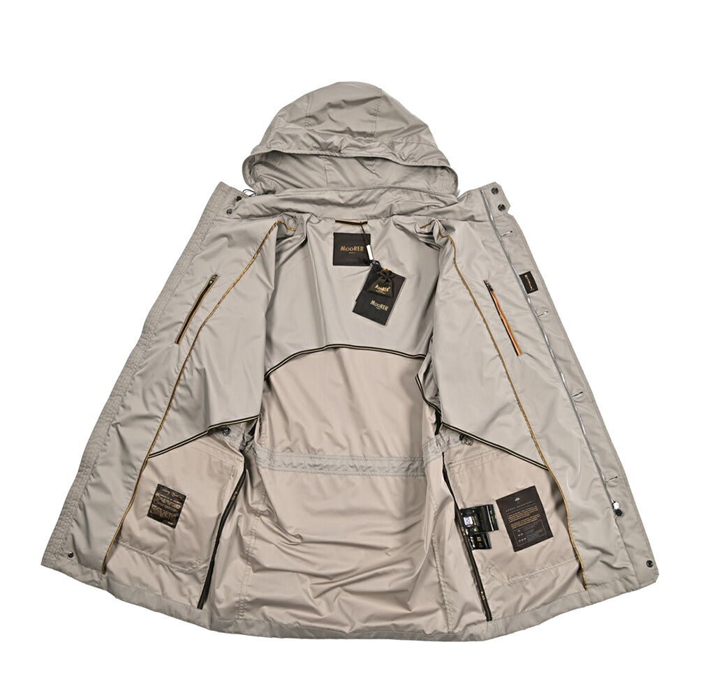 MOORER TORINO - WK ポリエステル100% フード付きスタンドカラーコート / ACQUA RESISTANT(撥水)｜436822-46｜GUARDAROBA MILANO OFFICIAL STORE