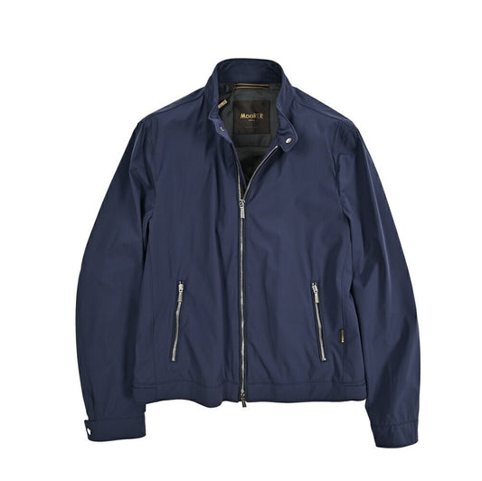 MOORER VANGI - KN ストレッチナイロン シングルライダースナイロンジャケット / ACQUA RESISTANT(撥水)｜435852-50｜GUARDAROBA MILANO OFFICIAL STORE