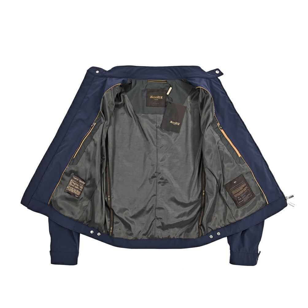 MOORER VANGI - KN ストレッチナイロン シングルライダースナイロンジャケット / ACQUA RESISTANT(撥水)｜435852-50｜GUARDAROBA MILANO OFFICIAL STORE
