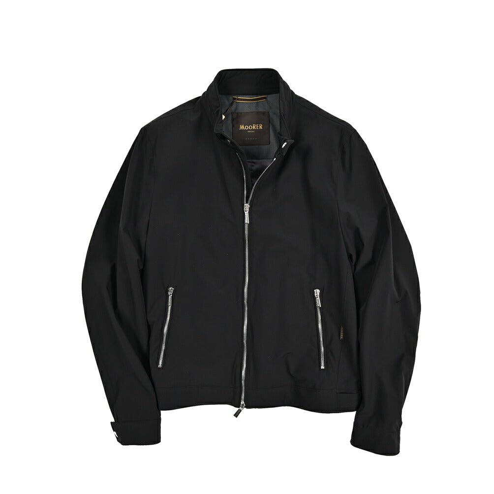 MOORER VANGI - KN ストレッチナイロン シングルライダースジャケット / ACQUA RESISTANT(撥水)｜435970-48｜GUARDAROBA MILANO OFFICIAL STORE