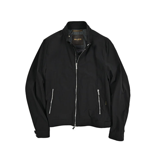 MOORER VANGI - KN ストレッチナイロン シングルライダースジャケット / ACQUA RESISTANT(撥水)｜435970-48｜GUARDAROBA MILANO OFFICIAL STORE