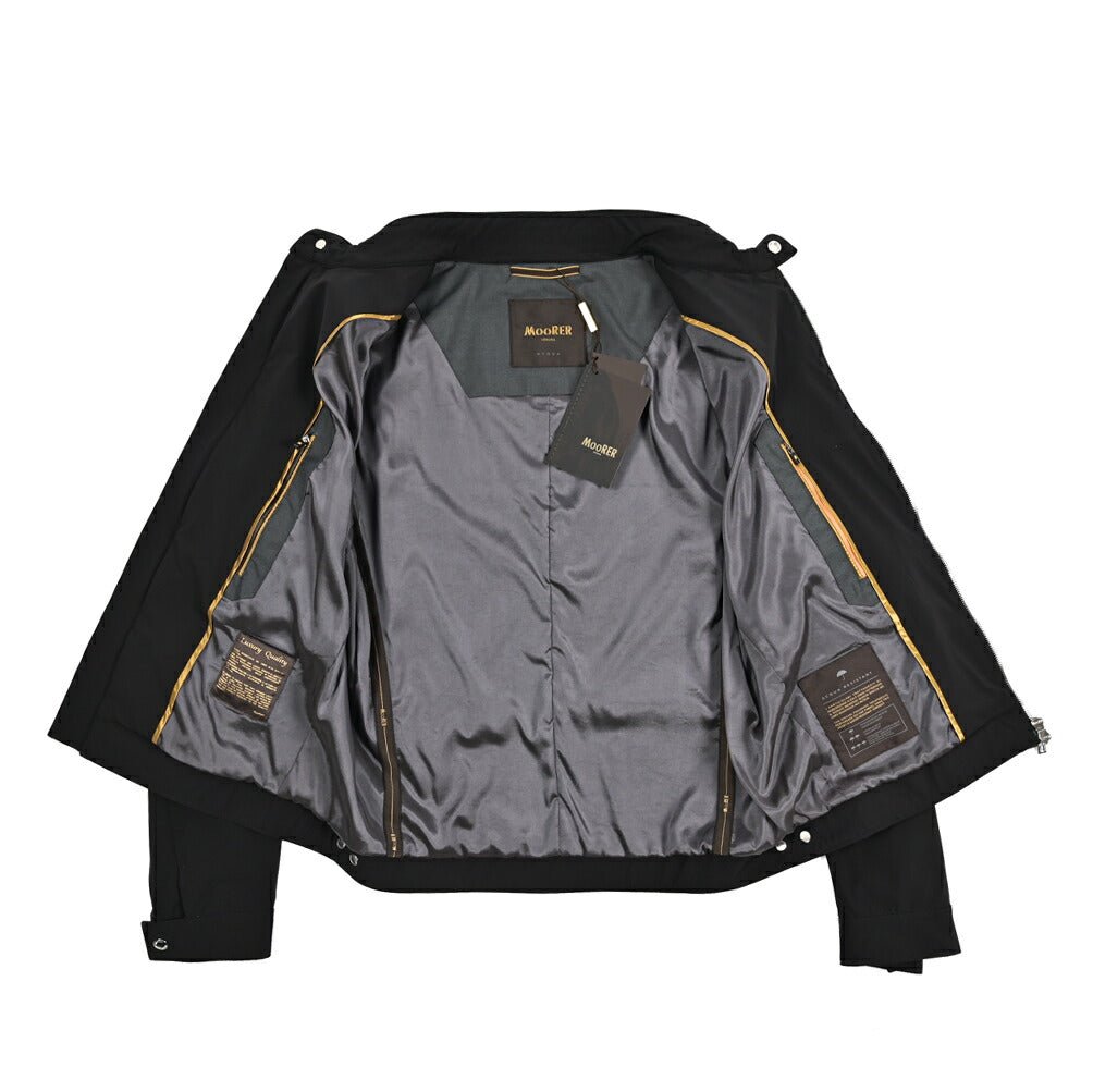MOORER VANGI - KN ストレッチナイロン シングルライダースジャケット / ACQUA RESISTANT(撥水)｜435970-48｜GUARDAROBA MILANO OFFICIAL STORE