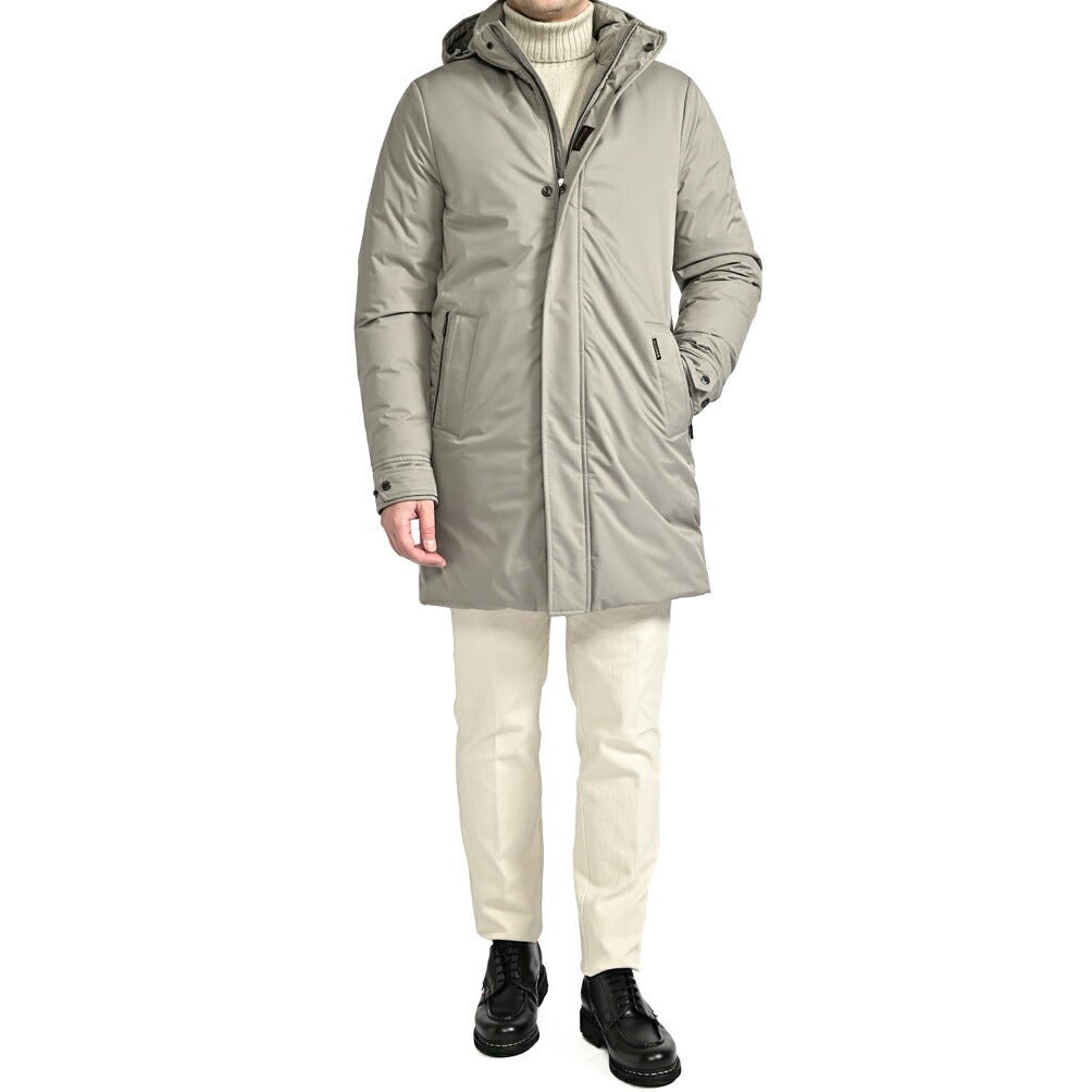 MOORER "VERMONT - ADS" ポリエステル混 着脱可能フード付きダウンコート / ACQUA PROOF (防水)｜417765 - 46｜GUARDAROBA MILANO OFFICIAL STORE