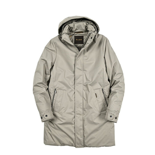 MOORER "VERMONT - ADS" ポリエステル混 着脱可能フード付きダウンコート / ACQUA PROOF (防水)｜417765 - 46｜GUARDAROBA MILANO OFFICIAL STORE