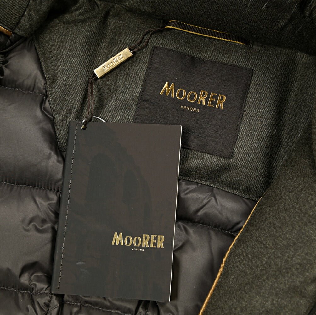 MOORER "VERMONT - FUR - LL" カシミヤ混ウール ファーフード付きダウンコート｜420325｜GUARDAROBA MILANO OFFICIAL STORE