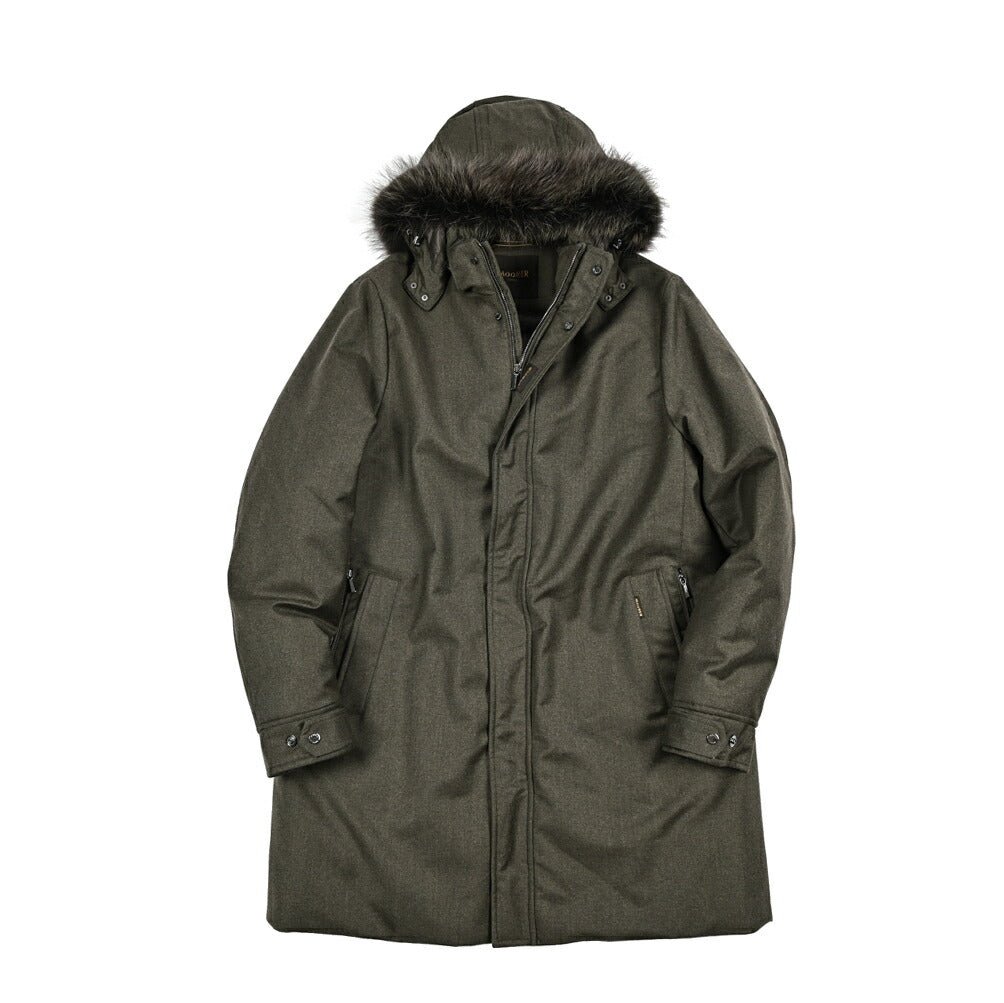 【早い者勝ち】MOORER ダークブラウン カシミヤ混ダウンコート SALE｜MOORER ムーレー / VERMONT-FUR-LL カシミヤ混ウール ファー