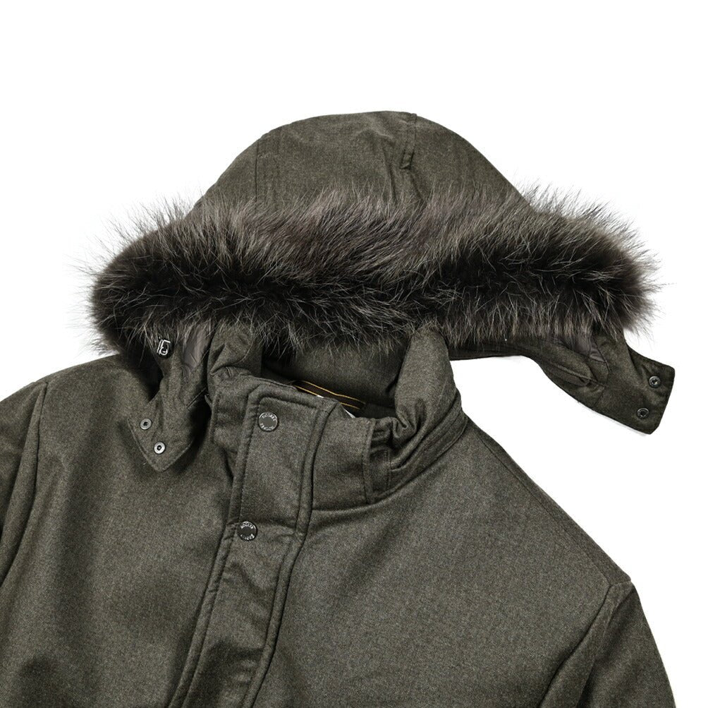 MOORER "VERMONT - FUR - LL" カシミヤ混ウール ファーフード付きダウンコート｜420325｜GUARDAROBA MILANO OFFICIAL STORE