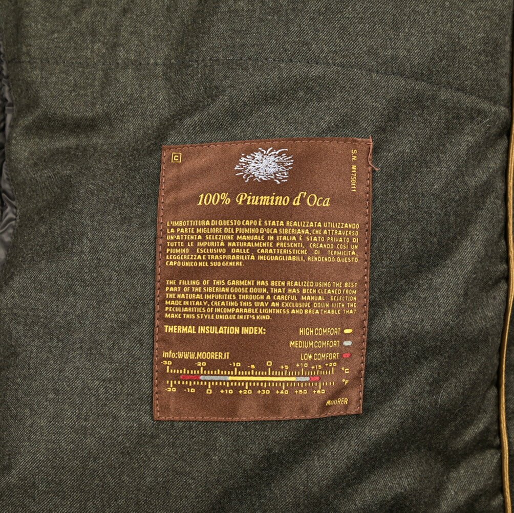 MOORER "VERMONT - FUR - LL" カシミヤ混ウール ファーフード付きダウンコート｜420325｜GUARDAROBA MILANO OFFICIAL STORE