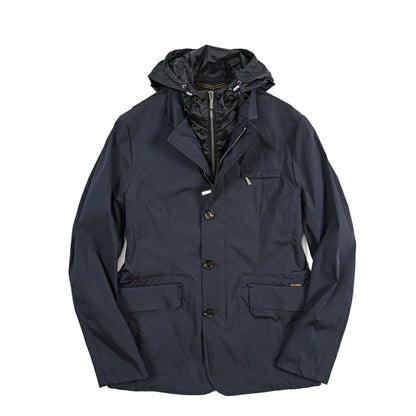 MOORER “VESPUCCI-TJ” 着脱可能フロントライナー付き ライトジャケット ネイビー(DARK BLU) 48 | GUARDAROBA MILANO OFFICIAL STORE