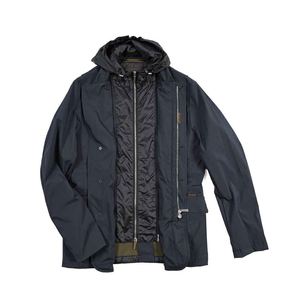 MOORER “VESPUCCI-TJ” 着脱可能フロントライナー付き ライトジャケット ネイビー(DARK BLU) 48 | GUARDAROBA MILANO OFFICIAL STORE