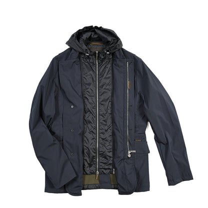 MOORER “VESPUCCI-TJ” 着脱可能フロントライナー付き ライトジャケット ネイビー(DARK BLU) 48 | GUARDAROBA MILANO OFFICIAL STORE