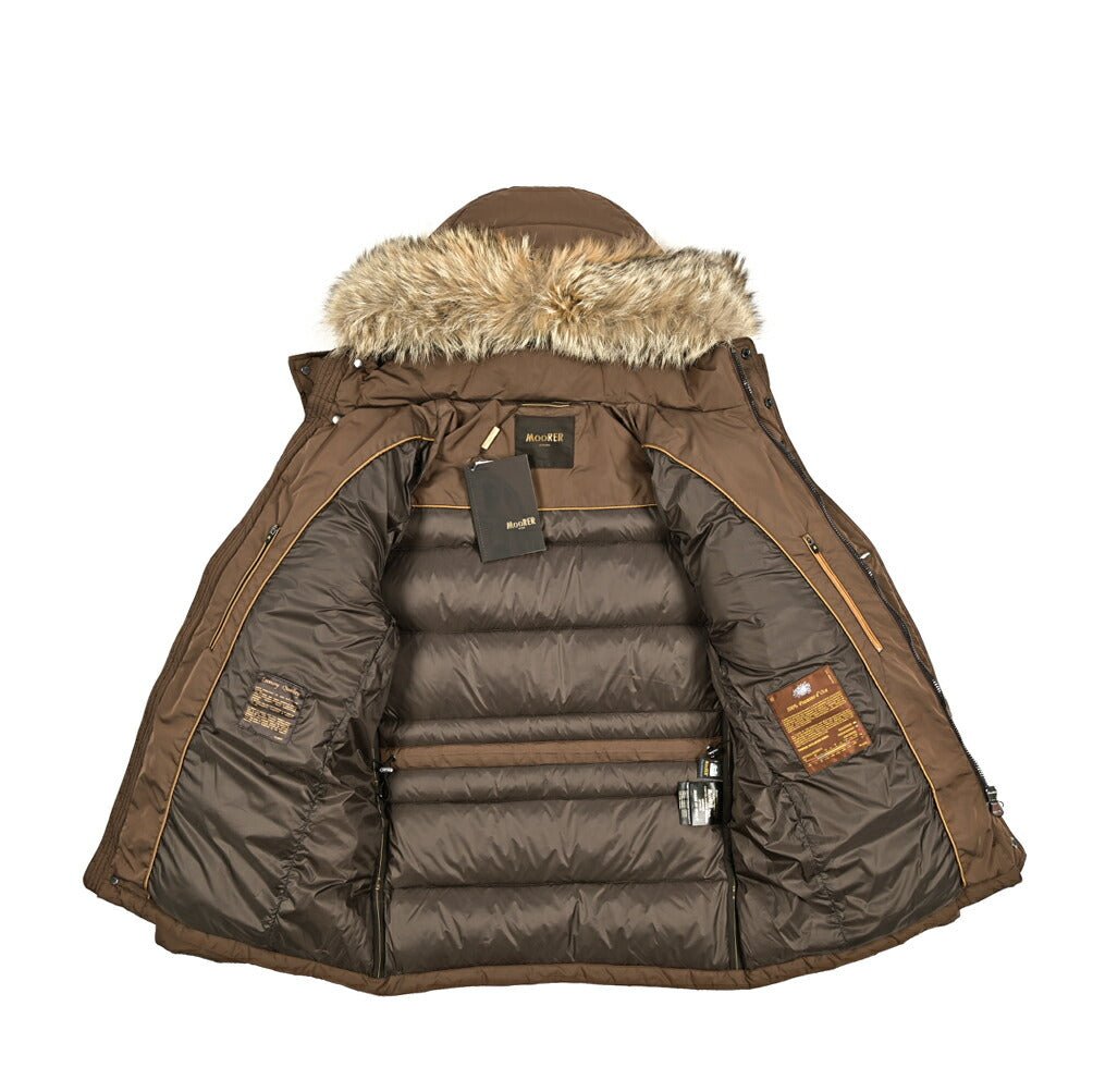 MOORER "VINCENT - KM" ポリエステル100% ファーフード付きダウンジャケット｜420502｜GUARDAROBA MILANO OFFICIAL STORE