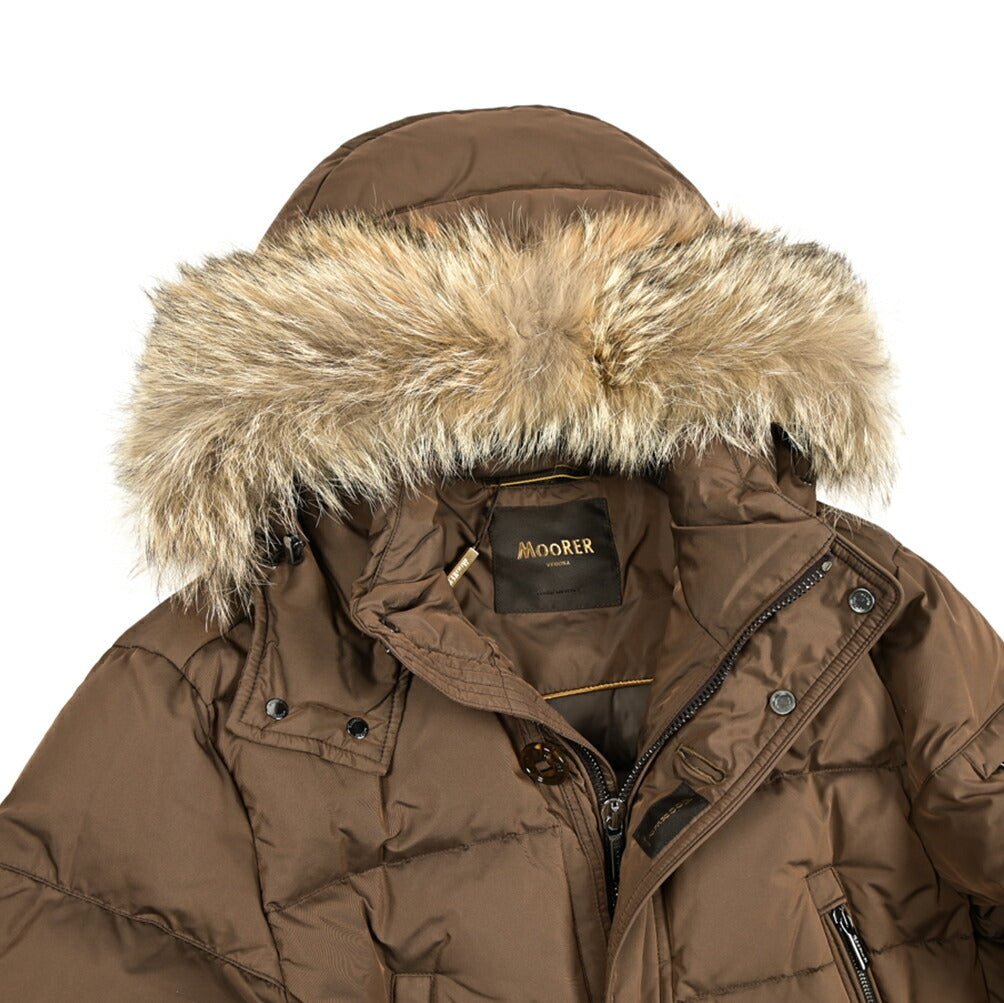 MOORER "VINCENT - KM" ポリエステル100% ファーフード付きダウンジャケット｜420502｜GUARDAROBA MILANO OFFICIAL STORE