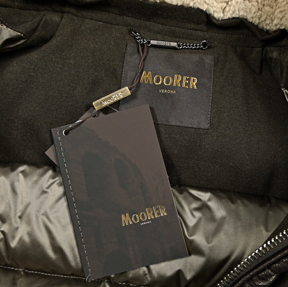 MOORER "WRIGHT - MAS" コンビレザーダウンジャケット｜420448 - 48｜GUARDAROBA MILANO OFFICIAL STORE