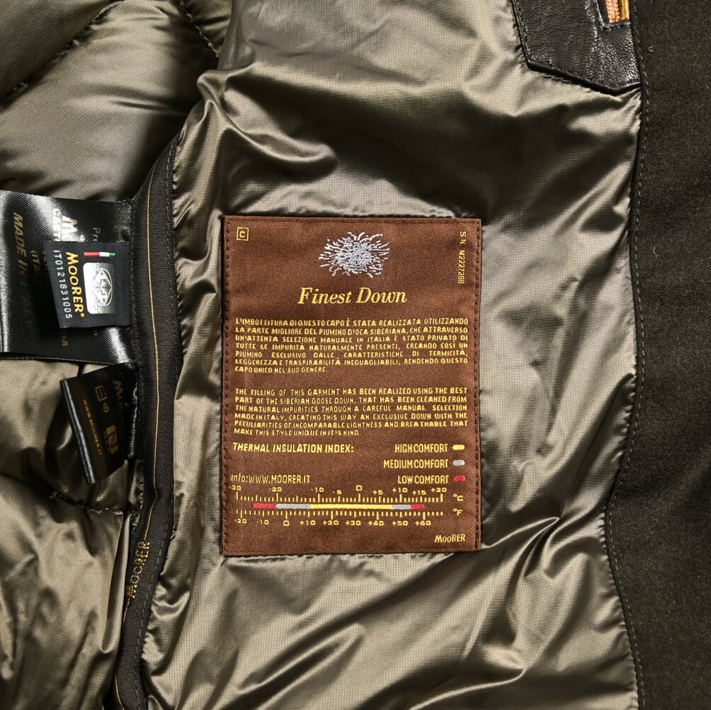 MOORER "WRIGHT - MAS" コンビレザーダウンジャケット｜420448 - 48｜GUARDAROBA MILANO OFFICIAL STORE