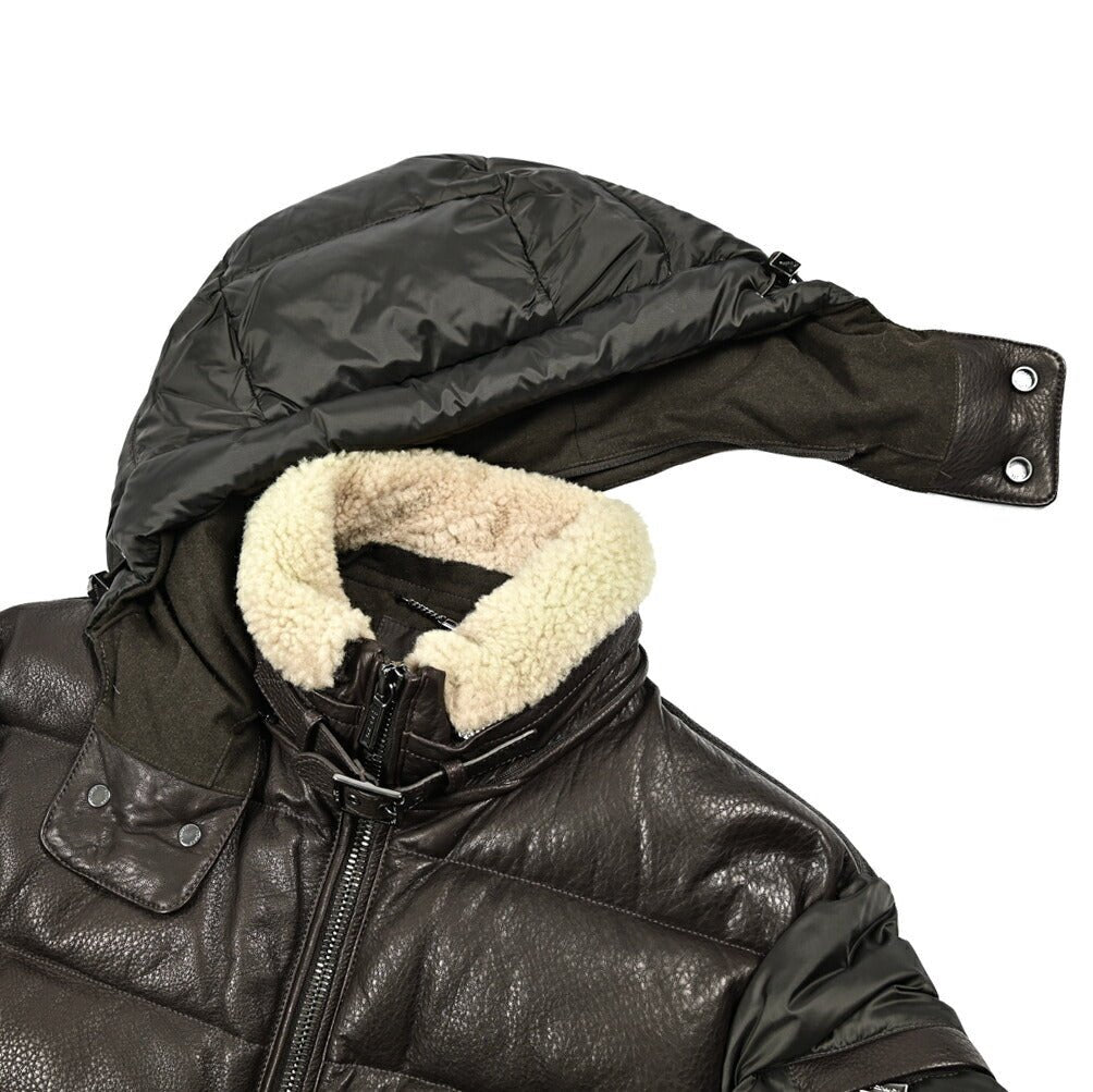 MOORER "WRIGHT - MAS" コンビレザーダウンジャケット｜420448 - 48｜GUARDAROBA MILANO OFFICIAL STORE