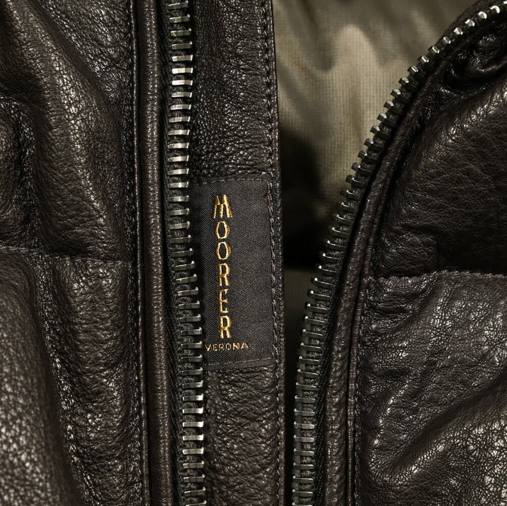 MOORER "WRIGHT - MAS" コンビレザーダウンジャケット｜420448 - 48｜GUARDAROBA MILANO OFFICIAL STORE