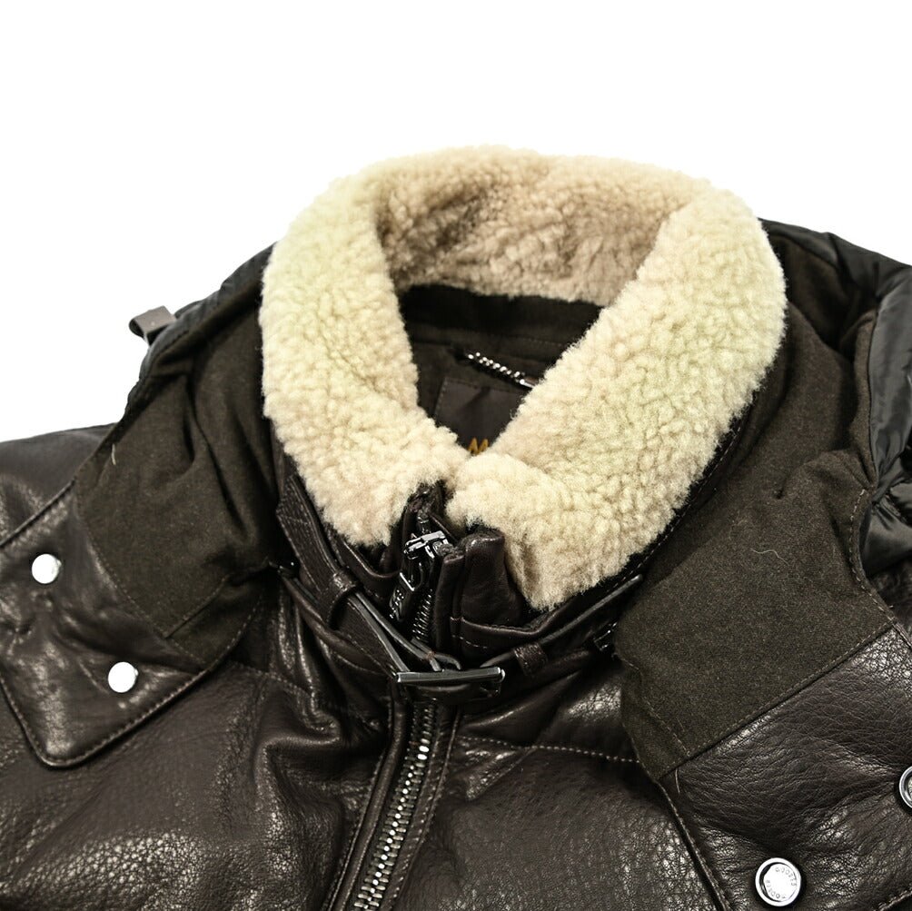 MOORER "WRIGHT - MAS" コンビレザーダウンジャケット｜420448 - 48｜GUARDAROBA MILANO OFFICIAL STORE