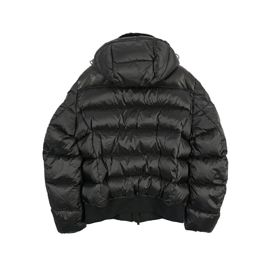 MOORER “WRIGHT-MAS” 異素材コンビ フード付きレザーダウンジャケット ブラック(NERO) 54 | GUARDAROBA MILANO OFFICIAL STORE