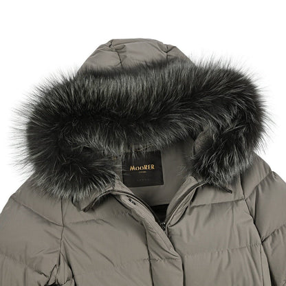 《レディース》MOORER "ZAGARA - KN" ストレッチナイロン ファーフード付きダウンコート / ACQUA RESISTANT(撥水)｜420428｜GUARDAROBA MILANO OFFICIAL STORE