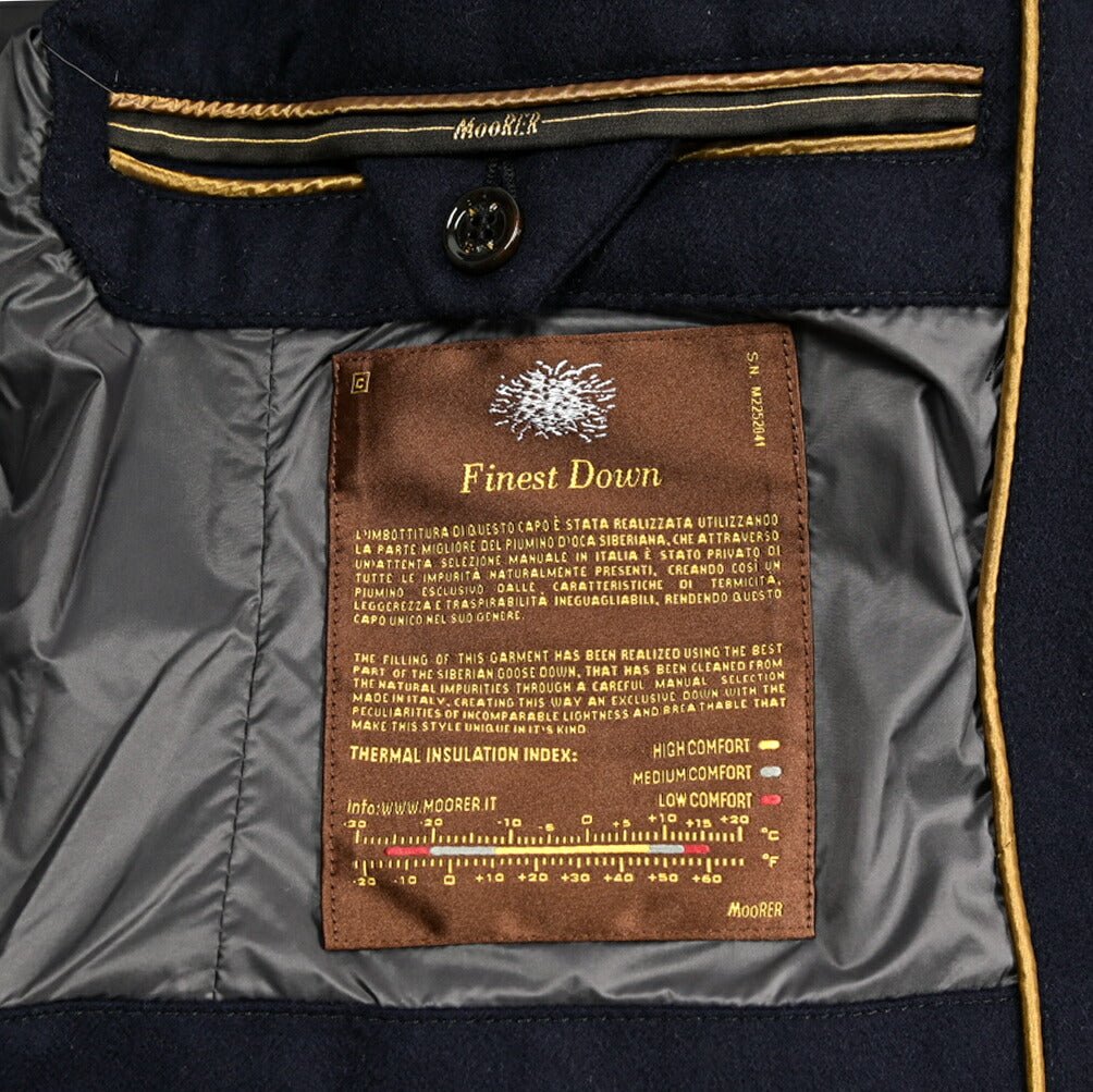 MOORER "ZARBO - LS9" カシミヤ混ウール スタンドカラーダウンコート｜420460｜GUARDAROBA MILANO OFFICIAL STORE