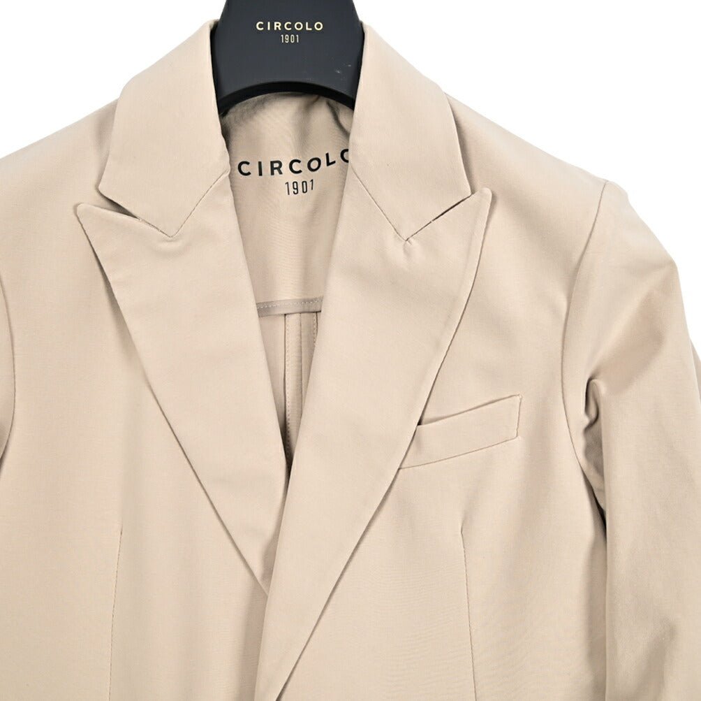 【P10倍】26SS CIRCOLO 1901 ストレッチコットン 2Bシングルテーラードイージージャケット イージーブレザー｜436872-44｜GUARDAROBA MILANO OFFICIAL STORE