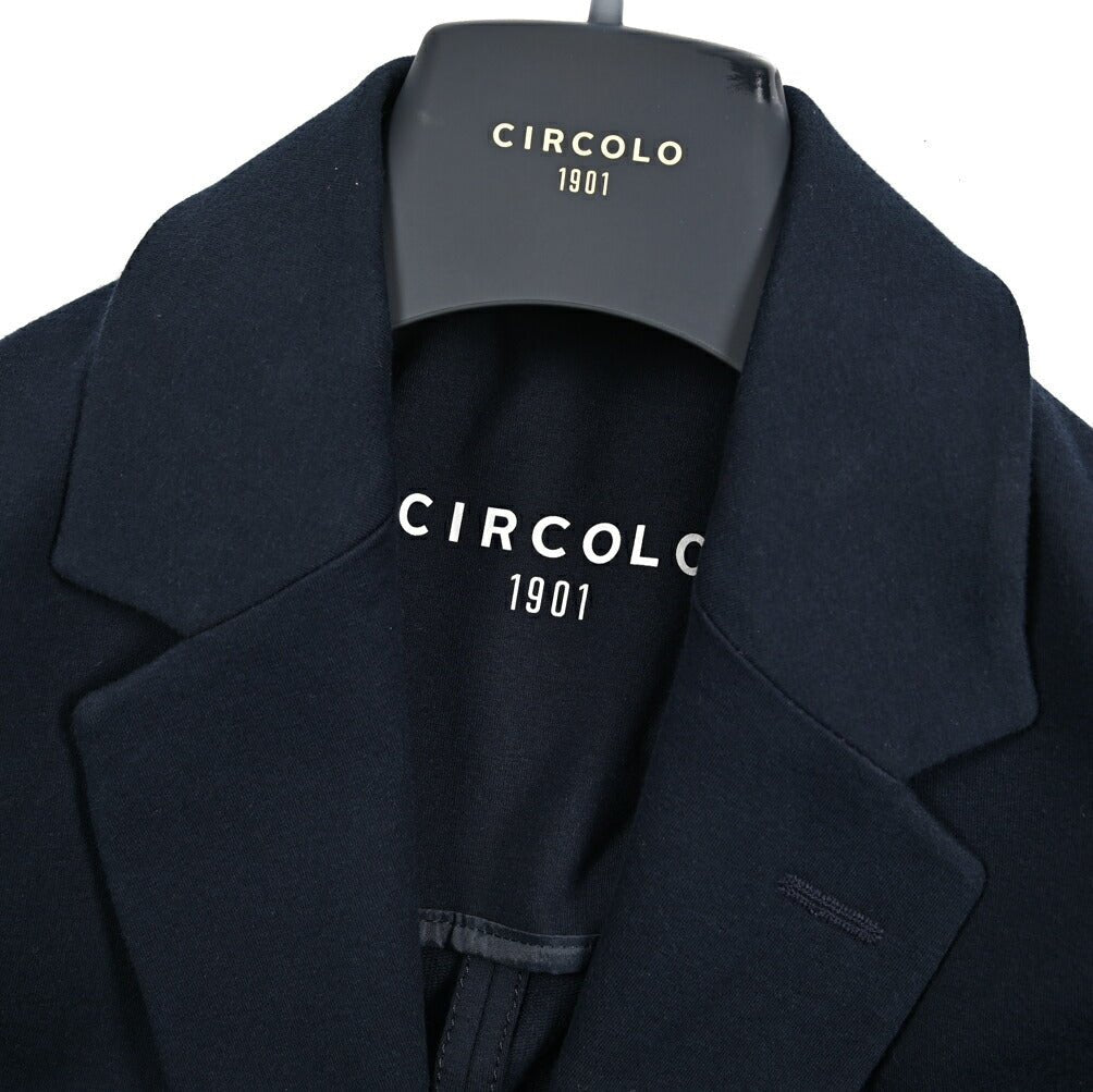 【P10倍】26SS CIRCOLO 1901 ストレッチコットンフリース 2Bシングルテーラードイージージャケット イージーブレザー｜436891-44｜GUARDAROBA MILANO OFFICIAL STORE