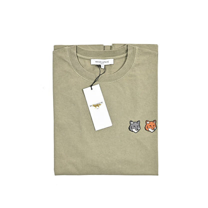 【P10倍】26SS MAISON KITSUNE オーガニックコットン100% ダブルフォックスヘッド半袖Tシャツ｜437009-XS｜GUARDAROBA MILANO OFFICIAL STORE