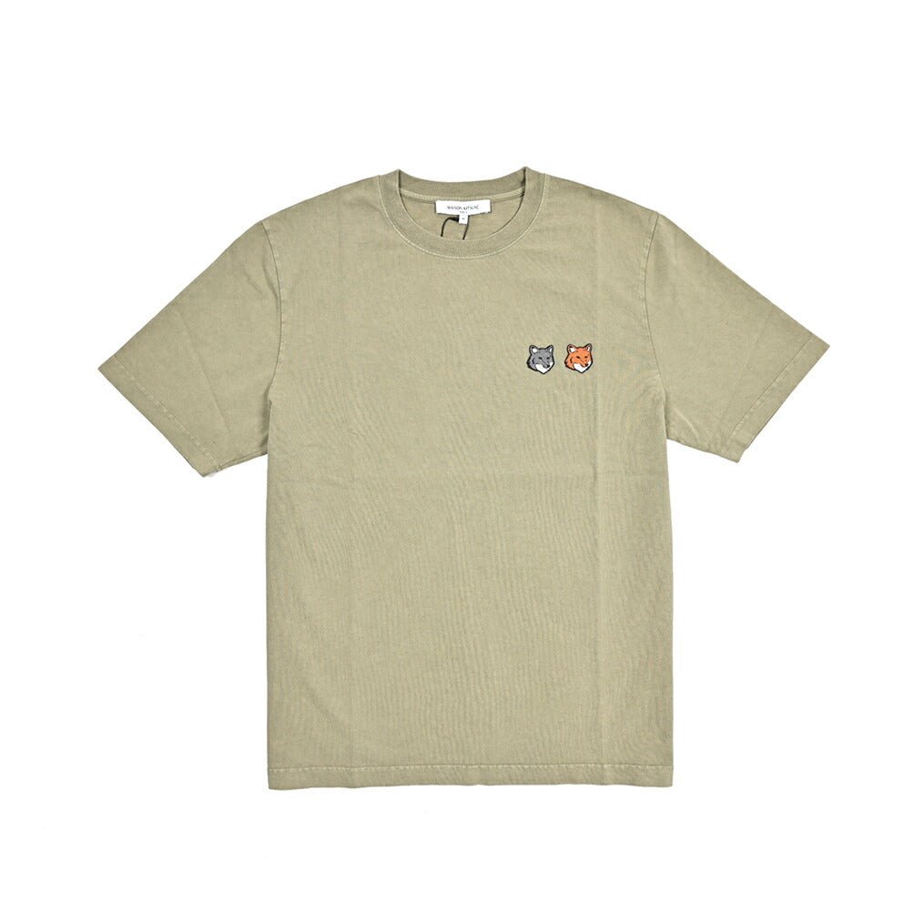 【P10倍】26SS MAISON KITSUNE オーガニックコットン100% ダブルフォックスヘッド半袖Tシャツ｜437009-XS｜GUARDAROBA MILANO OFFICIAL STORE