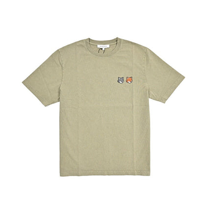 【P10倍】26SS MAISON KITSUNE オーガニックコットン100% ダブルフォックスヘッド半袖Tシャツ｜437009-XS｜GUARDAROBA MILANO OFFICIAL STORE