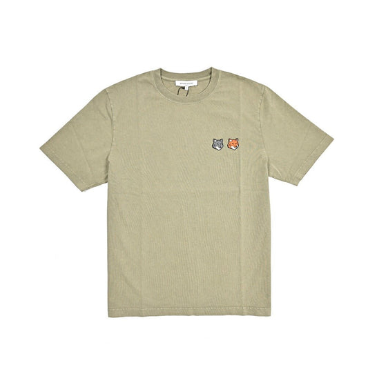 【P10倍】26SS MAISON KITSUNE オーガニックコットン100% ダブルフォックスヘッド半袖Tシャツ｜437009-XS｜GUARDAROBA MILANO OFFICIAL STORE