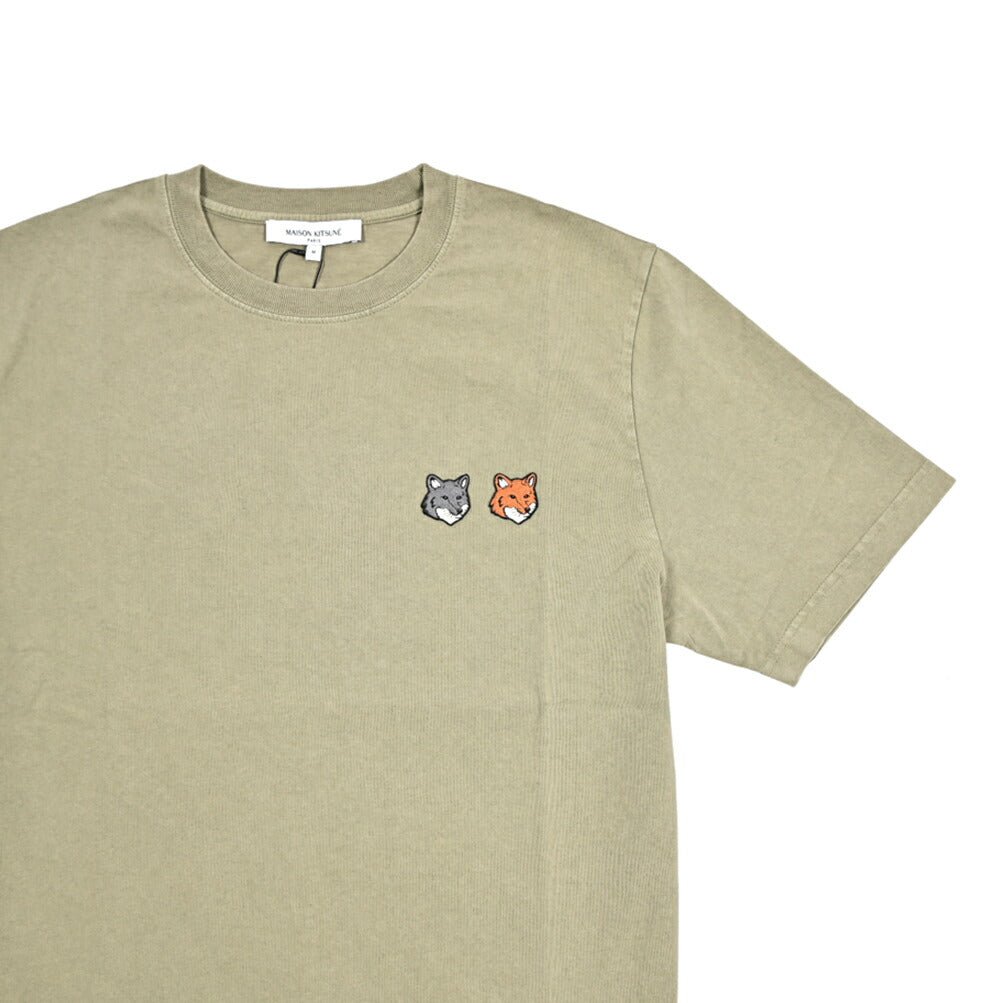 【P10倍】26SS MAISON KITSUNE オーガニックコットン100% ダブルフォックスヘッド半袖Tシャツ｜437009-XS｜GUARDAROBA MILANO OFFICIAL STORE
