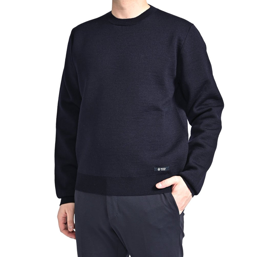【P10倍】26SS PRADA ヴァージンウール クルーネックニットセーター｜435348-46｜GUARDAROBA MILANO OFFICIAL STORE