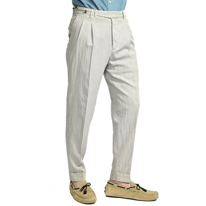 【P10倍】26SS PT TORINO STYLE “CARROT FIT” リヨセル混リネン ツータックスラックス ライトグレー 44 | GUARDAROBA MILANO OFFICIAL STORE