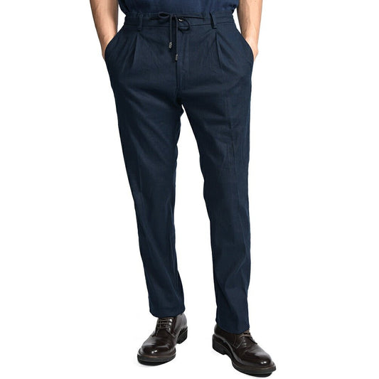 【P20倍】MOORER "ANTON - COR" リネン混コットン ドローコード付きイージースラックス｜437163-46｜GUARDAROBA MILANO OFFICIAL STORE