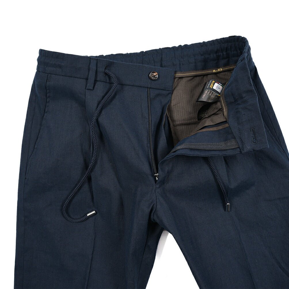 【P20倍】MOORER "ANTON - COR" リネン混コットン ドローコード付きイージースラックス｜437163-46｜GUARDAROBA MILANO OFFICIAL STORE