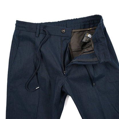 【P20倍】MOORER "ANTON - COR" リネン混コットン ドローコード付きイージースラックス｜437163-46｜GUARDAROBA MILANO OFFICIAL STORE