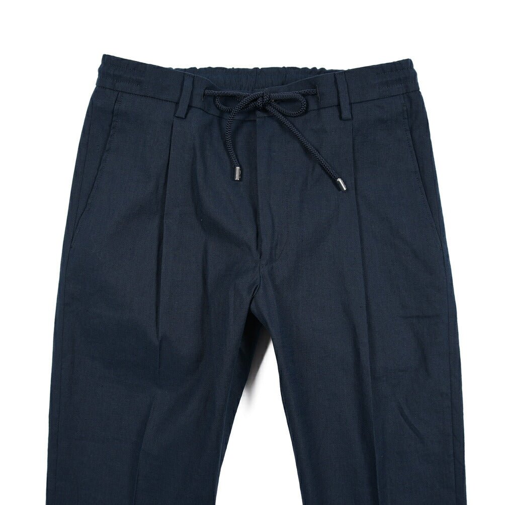 【P20倍】MOORER "ANTON - COR" リネン混コットン ドローコード付きイージースラックス｜437163-46｜GUARDAROBA MILANO OFFICIAL STORE