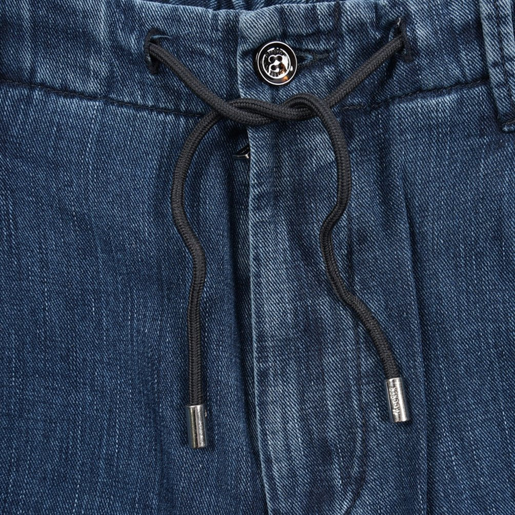 【P20倍】MOORER "WILTON - 32" ライトオンスデニム ドローコード付きワンタックパンツ デニスラ / 日本製生地｜437176-46｜GUARDAROBA MILANO OFFICIAL STORE