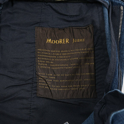 【P20倍】MOORER "WILTON - 32" ライトオンスデニム ドローコード付きワンタックパンツ デニスラ / 日本製生地｜437176-46｜GUARDAROBA MILANO OFFICIAL STORE