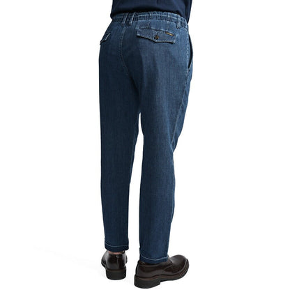 【P20倍】MOORER "WILTON - 32" ライトオンスデニム ドローコード付きワンタックパンツ デニスラ / 日本製生地｜437176-46｜GUARDAROBA MILANO OFFICIAL STORE