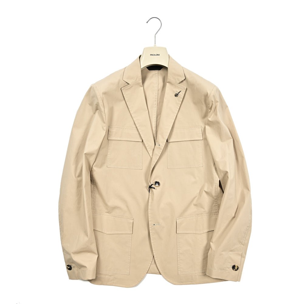 PAOLONI ストレッチコットン 段返り3Bシングルサファリジャケット｜418875｜GUARDAROBA MILANO OFFICIAL STORE