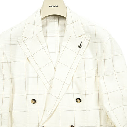 SALE｜PAOLONI コットンリネン 6Bダブルテーラードジャケット / MANIFATTURA｜418821｜GUARDAROBA MILANO OFFICIAL STORE