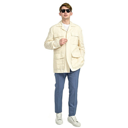 SALE｜PAOLONI コットンリネン オープンカラーサファリジャケット / MANIFATTURA｜418767｜GUARDAROBA MILANO OFFICIAL STORE