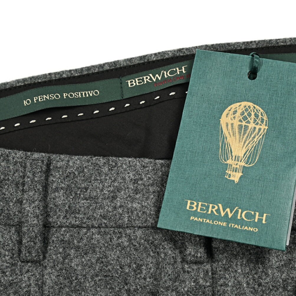 PRE WINTER SALE対象｜BERWICH MORELLO ウールフランネル ノータックスラックス｜GUARDAROBA MILANO OFFICIAL STORE