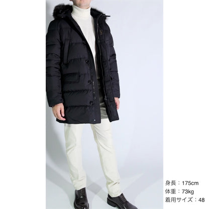 25-26AW MOORER "BARBIERI WK" ポリエステル100% ダウンコート リアルファーフーディー / ACQUA RESISTANT(撥水)